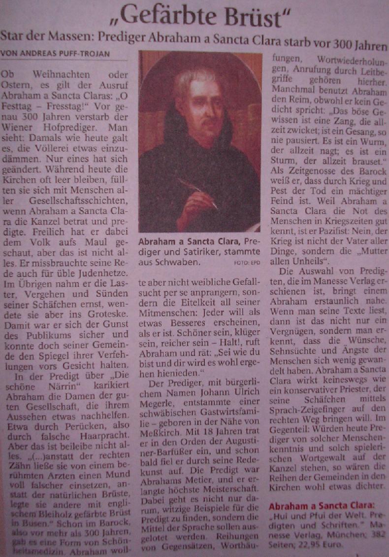 Mnchner Merkur, 
 S. 18, Kultur, 01.12.2009